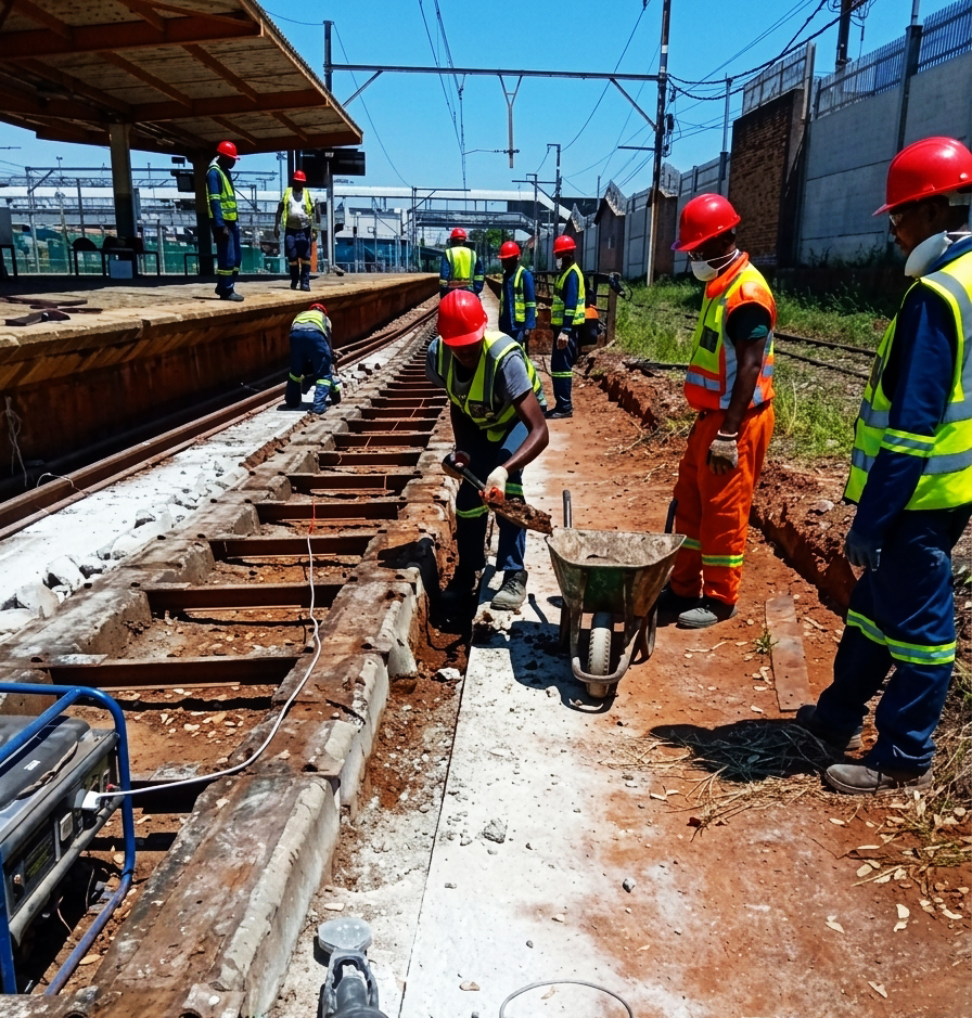 Replacement of rails, turnout components, sleepers, etc - Joburg to Daveyton, Johannesburg > Daveyton, Gauteng